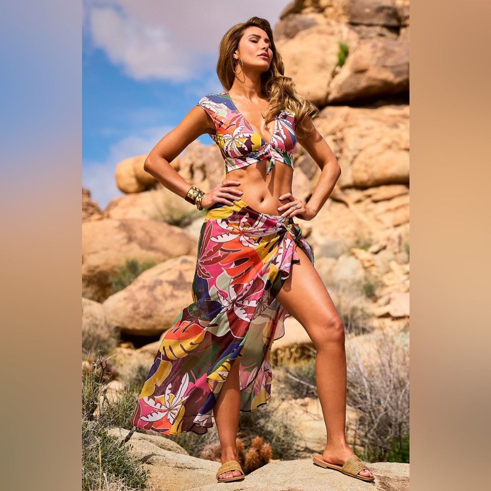 BLEU BY ROD BEATTIE ISLAND LIFE TROPICAL PRINT WRAP SARONG COVERUP ❤️NWT❤️